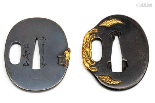 Two Tsuba, signed Hiroyoshi and Kiyomitsu