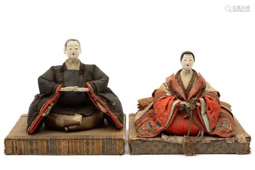 A pair of Japanese Hina dolls