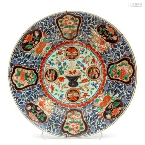 A very large Japanese Imari butterflies charger