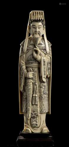 AN IVORY DIGNITARY China, early 20th century