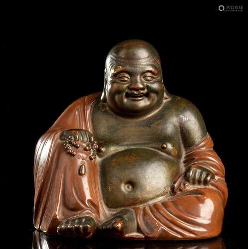 A GLAZED PORCELAIN BUDAI China, 20th century