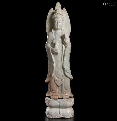 A LARGE STONE GUANYIN Cina, 20th century