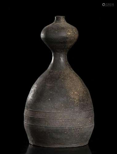 A BLACK STONEWARE GOURD-SHAPED BOTTLE Korea, Goryeo