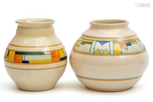 Two Art Deco Velsen pottery vases