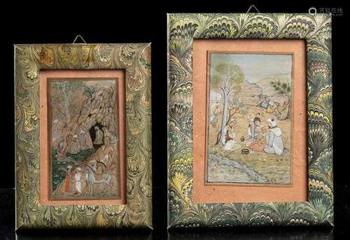 TWO INK AND COLOURS ON PAPER MINIATURES India, Mughal