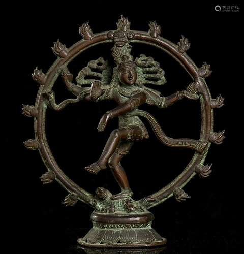 A BRONZE SCULPTURE WITH SHIVA NATARAJA India, 19th-20th