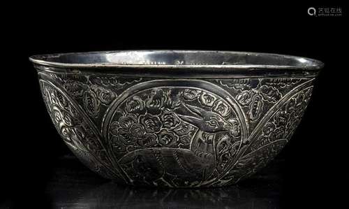 A SILVER BOWL Iran, 19th century