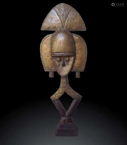 A WOOD, COPPER AND BRASS RELIQUARY FIGURE, MBULU NGULU