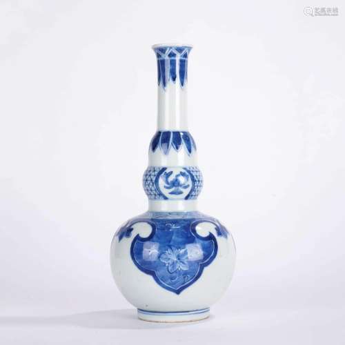 Blue & White Ruyi Double Gourd Shape Vase