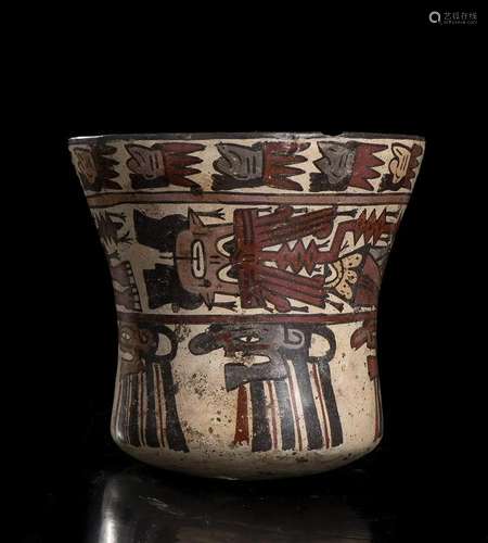 A PAINTED CERAMIC CONTAINER Peru, Nazca culture