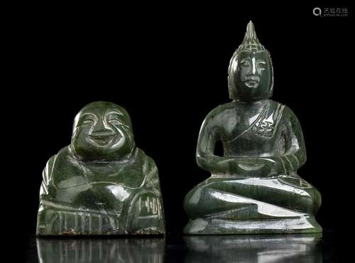 TWO STONE FIGURES China, 20th century