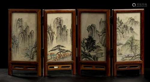 A SMALL MODEL OF A SCREEN China, 20th century