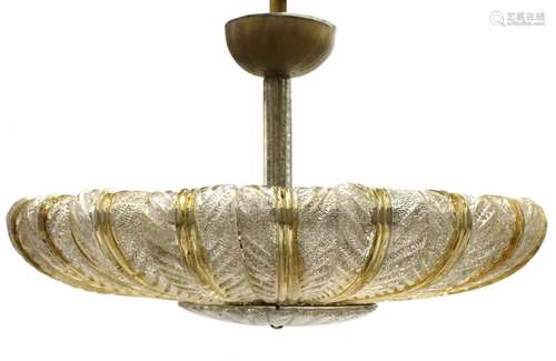 A Murano glass and gold leaf chandelier