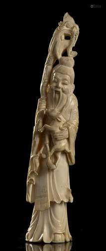 AN IVORY SAGE China, early 20th century