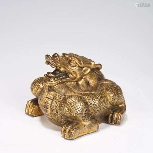 Gilt Bronze Mythical Beast Weight