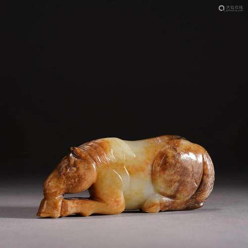 Carved Russet Jade Horse