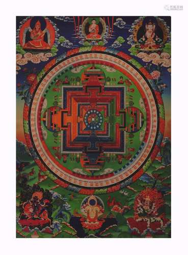 Chinese Thangka of Buddhist Wheel