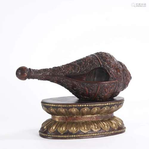 Carved Agarwood Buddhist Conch