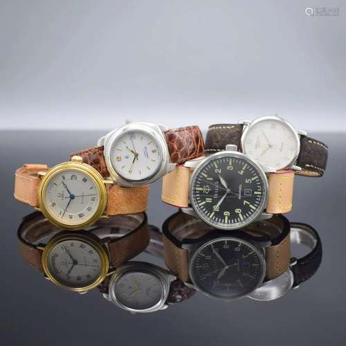 Set of 4 modern self winding wristwatches