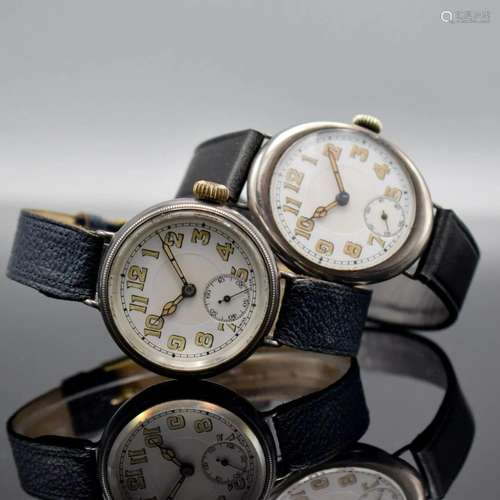 2 early wristwatches in sterling silver