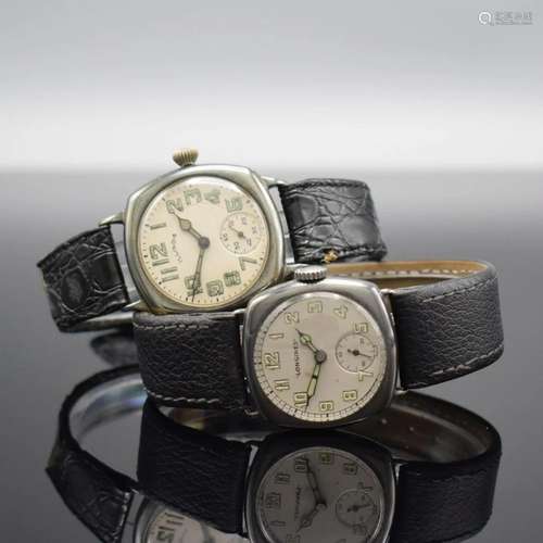 LONGINES & ILLINOIS 2 early silver wristwatches