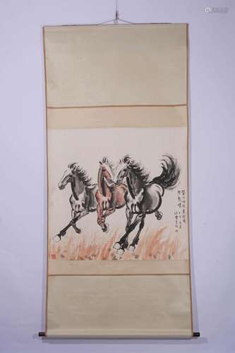 Xu Beihong, Chinese Horse Painting Scroll