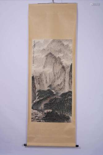 Fu Baoshi, Chinese Landscape Painting Scroll