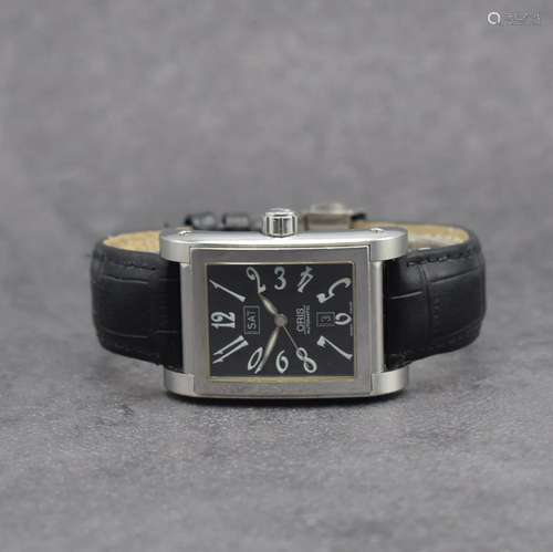 ORIS gents wristwatch Rectangular in steel