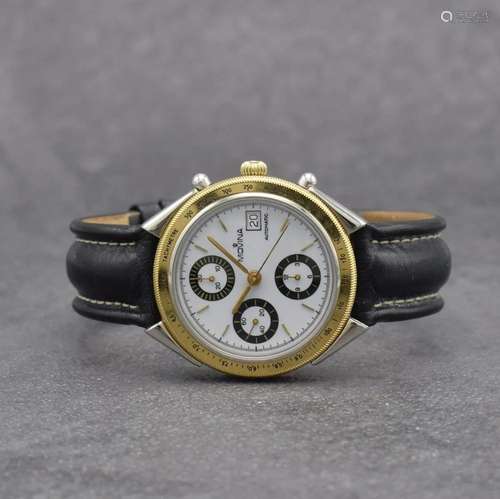 MOVINA gents wristwatch with chronograph in steel/gold