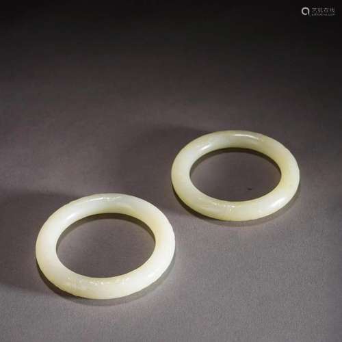 Pair of White Jade Bangles