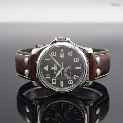 BUEREN Flieger-EINS gents wristwatch in steel