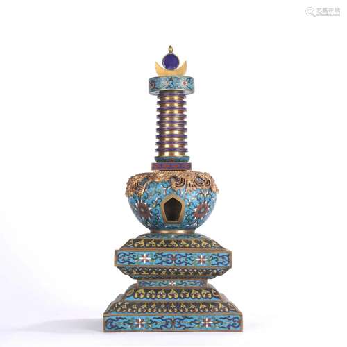 Cloisonne Enamel Lotus Pagoda