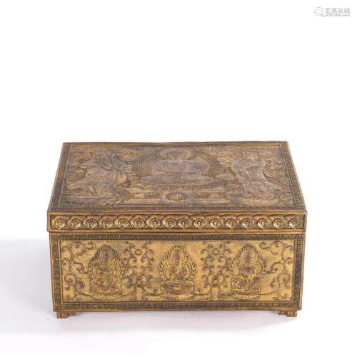 Gilt Bronze Immortal Scrolls Box
