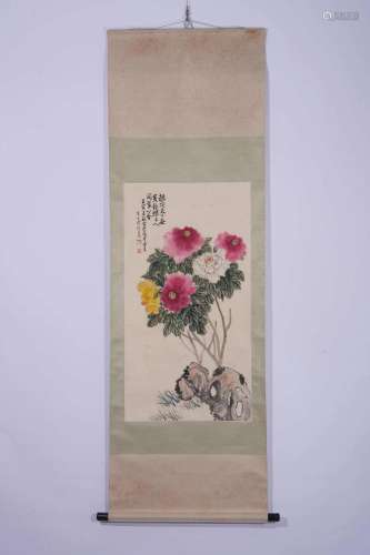 Chen Banding, Chinese Flower Painting Scroll