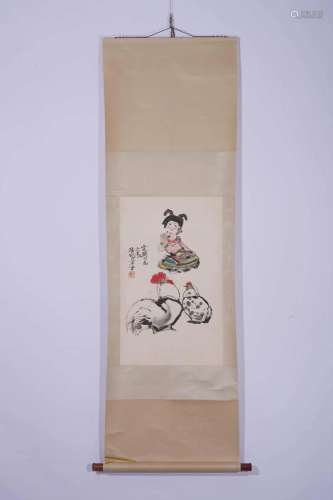 Cheng Shifa, Chinese Figure Painting Scroll