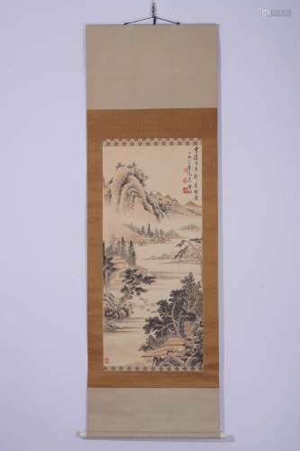 Qi Gong, Chinese Landscape Painting Scroll