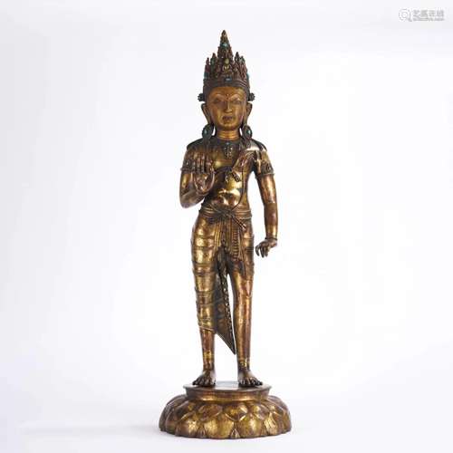 Gilt Bronze Figure of Guanyin