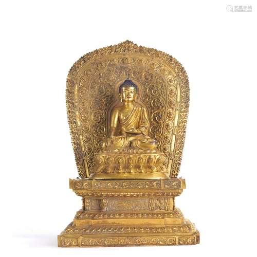 Gilt Bronze Figure of Shakyamuni