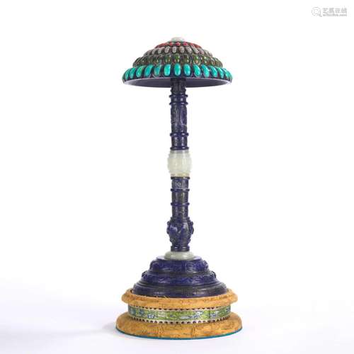 Hardstone Inlaid Lapis Lazuli Hat Stand