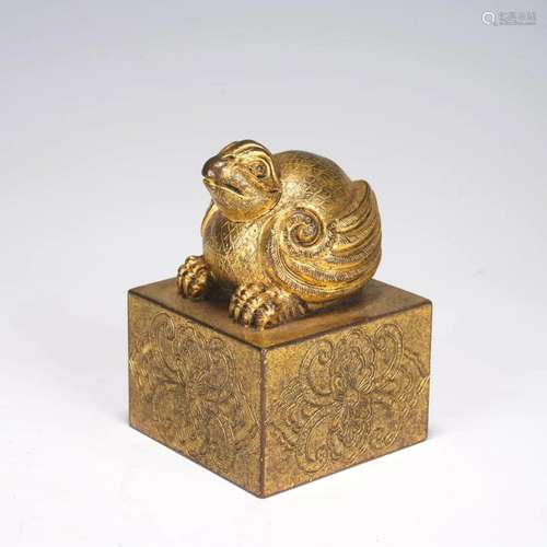 Gilt Bronze Mythical Beast Seal