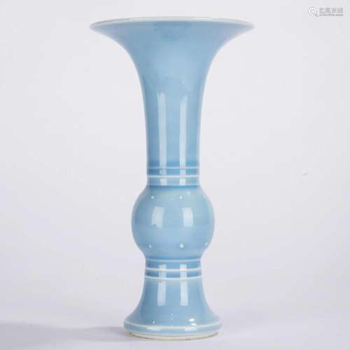 Sky Blue Glaze Beaker Vase