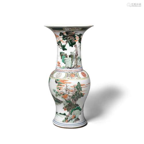 A famille-verte yenyen vase
