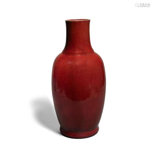 A large copper-red-glazed vase