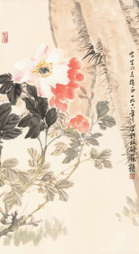 苏葆桢（1916～1990）   富贵图 设色纸本  镜心