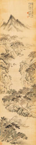 赵果彰（1907～1968）   松风扬帆图 设色绢本  立轴