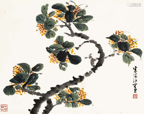 黄秋园（1913～1979）   金桂图 设色纸本  立轴