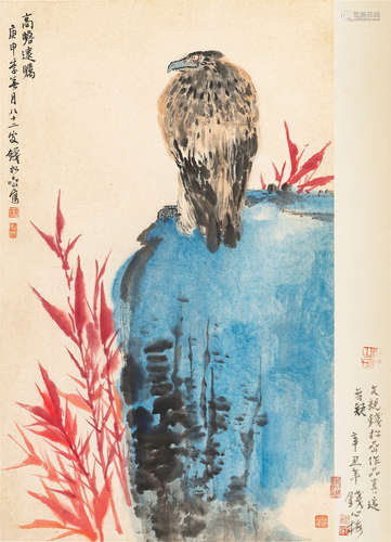 钱松喦（1899～1985）   高瞻远瞩 设色纸本  立轴