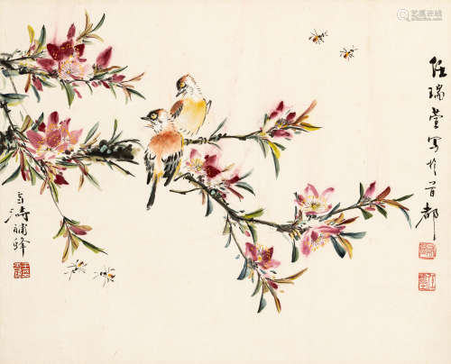 王雪涛（1903～1982）   春意盎然
任瑞萱 设色纸本  立轴