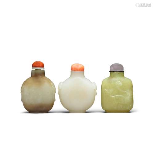 Three jade snuff bottles