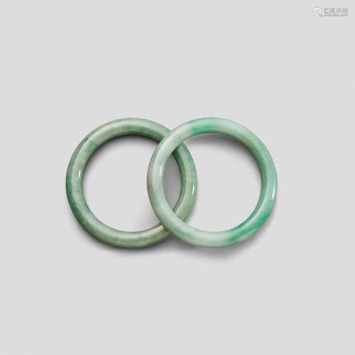 A pair of jadeite bangles